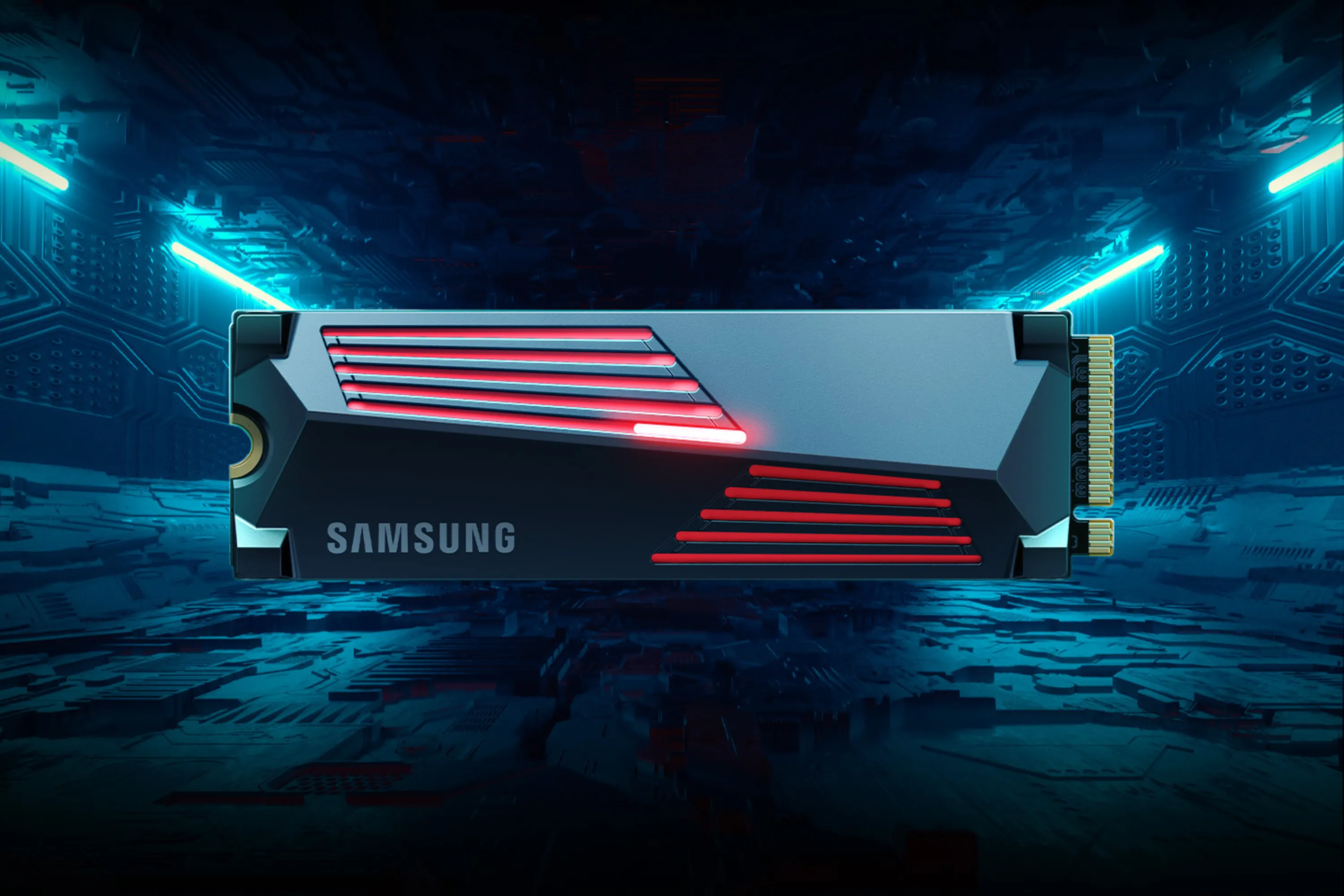 SSD Samsung 990 Pro với tản nhiệt hoạt động trên nền công nghệ hiện đại