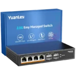 Switch mạng YuanLey 6 Port 2.5G với thiết kế nhỏ gọn và các cổng kết nối