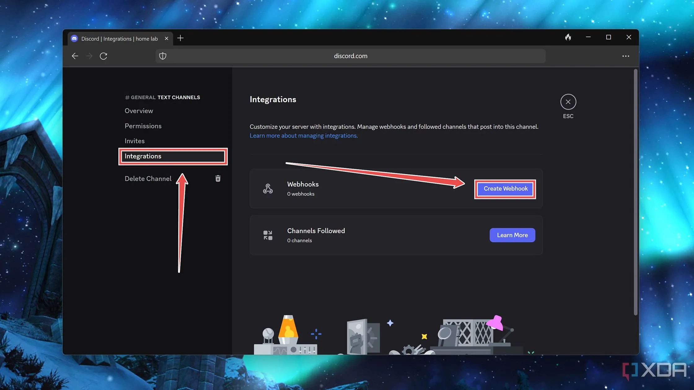 Tạo một webhook trong Discord để nhận thông báo Uptime Kuma