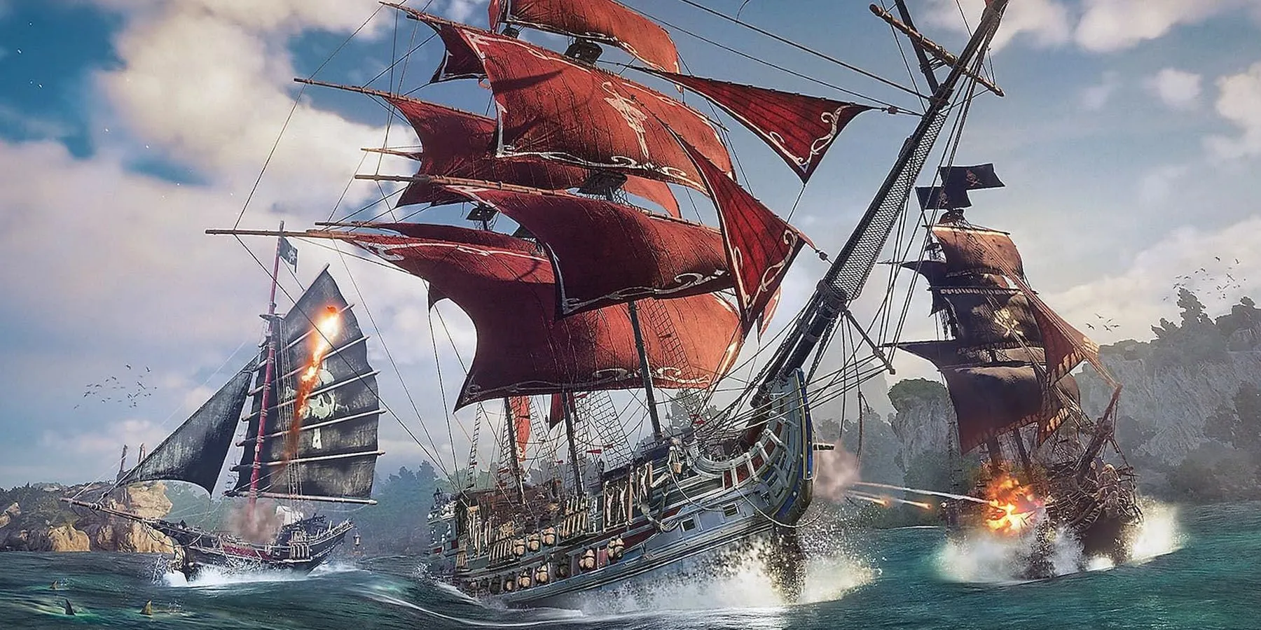 Tàu chiến trên biển trong game cướp biển Skull &amp; Bones