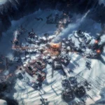Thành phố New London xây dựng quanh lò sưởi trung tâm trong bối cảnh mùa đông khắc nghiệt của Frostpunk 1886