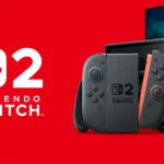 Thiết bị Nintendo Switch 2 đặt cạnh logo, minh họa thiết kế và nhận diện thương hiệu.