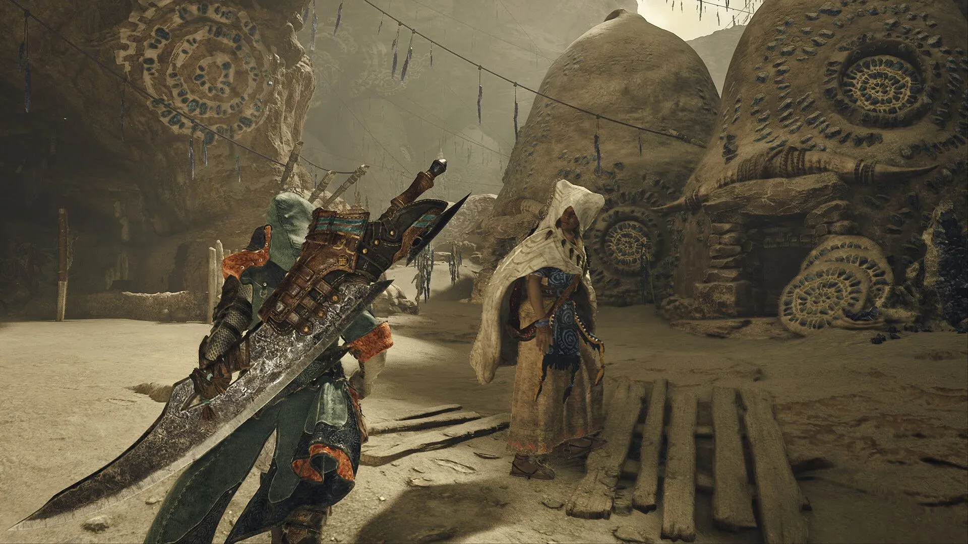 Thợ săn sử dụng vũ khí và kỹ năng trong trận chiến với quái vật bay trong Monster Hunter Wilds