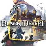 Tổng hợp hình ảnh gameplay Black Desert Online và các biểu tượng hệ máy PC, PlayStation, Xbox, Mobile.