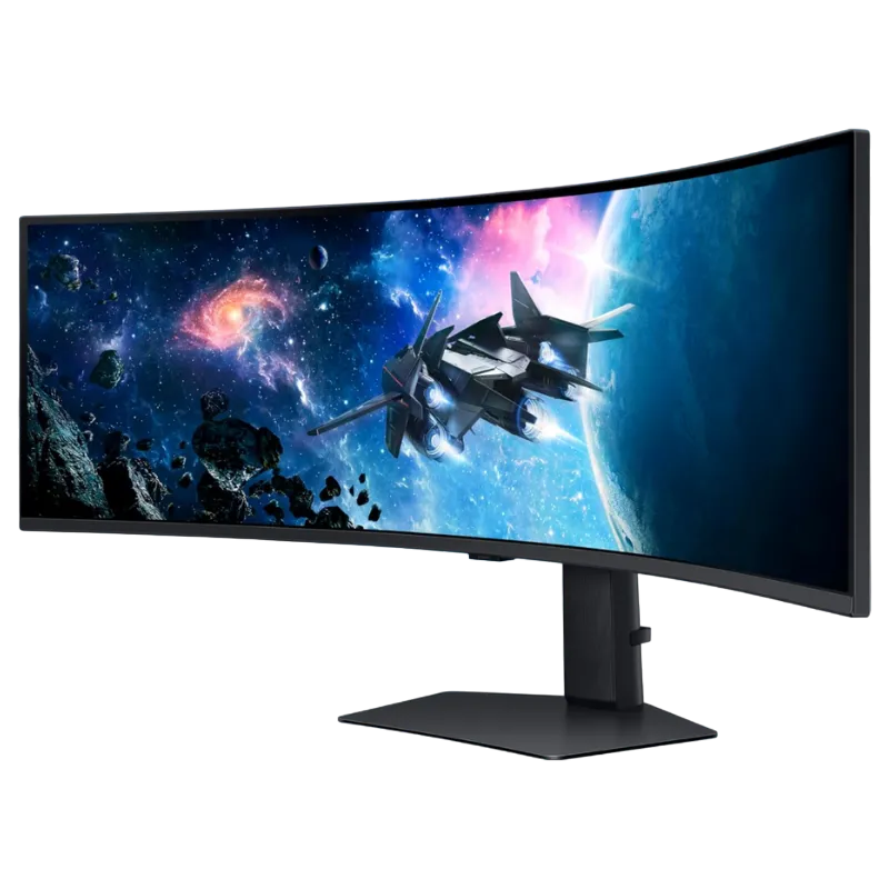 Tổng thể màn hình Samsung Odyssey G9 G95C màu đen hiện đại