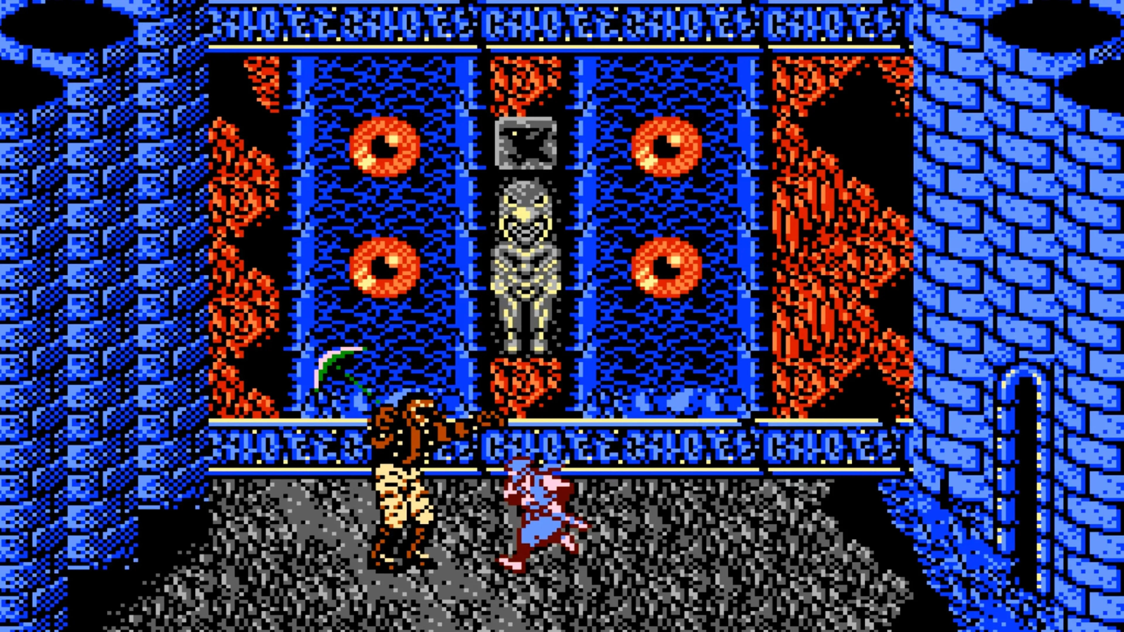 Trận đấu boss đầy thử thách của Ryu trong Ninja Gaiden cổ điển.