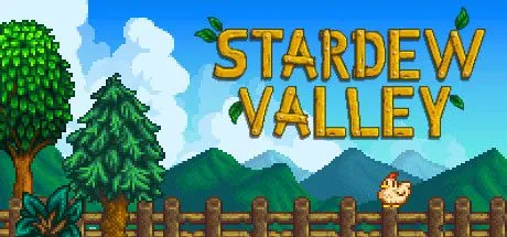 Tranh minh họa game Stardew Valley với bối cảnh nông trại yên bình