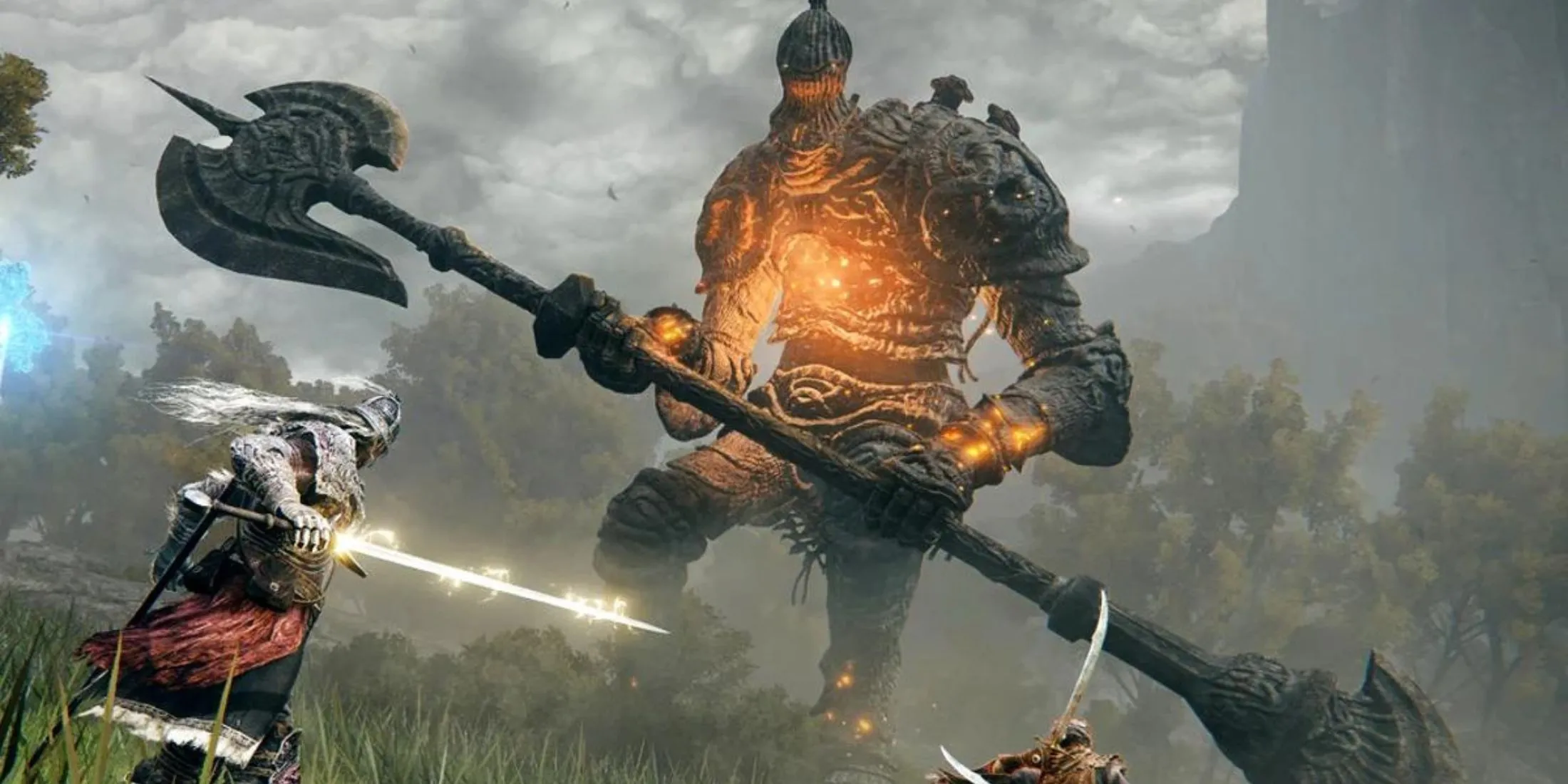 Trùm Golem khổng lồ trong Elden Ring, thể hiện quy mô và độ khó của các trận đấu trùm.