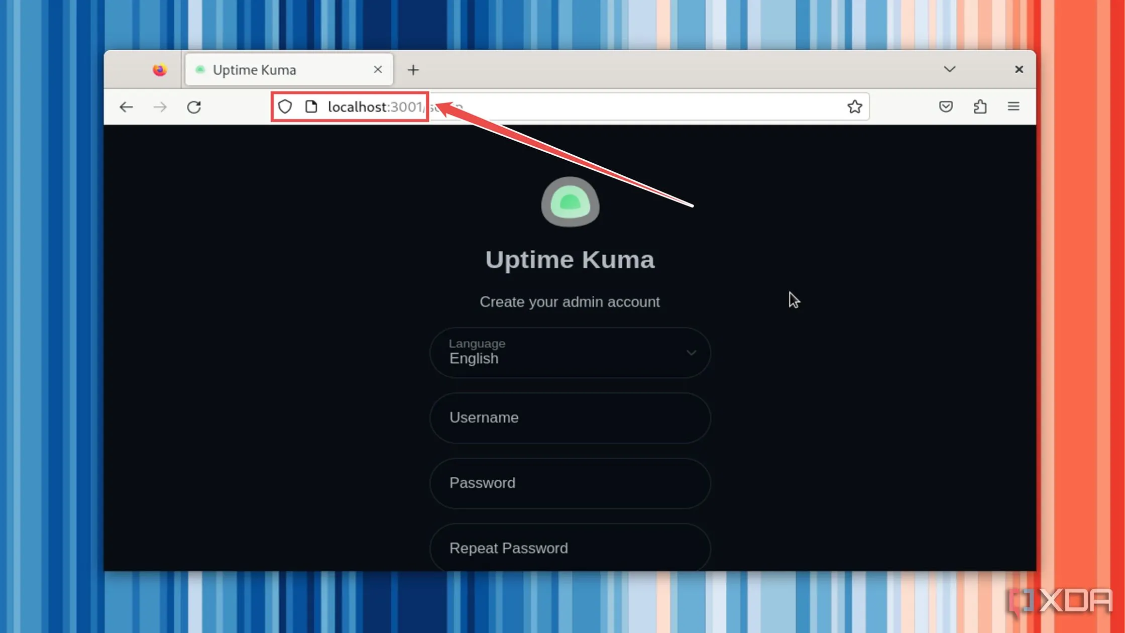 Truy cập máy chủ Uptime Kuma qua trình duyệt web