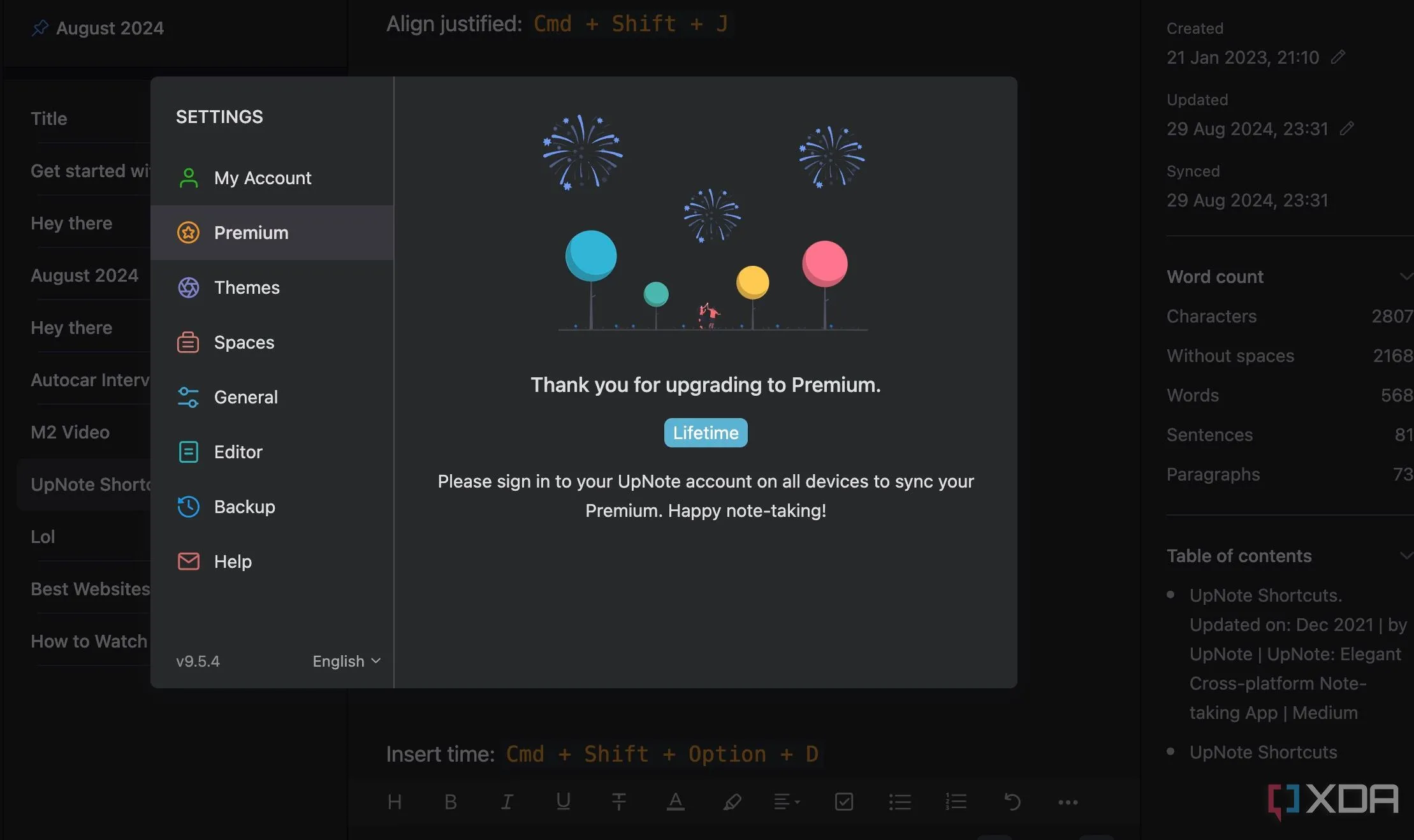 UpNote giao diện ứng dụng native trên Linux thể hiện tính năng đa nền tảng.