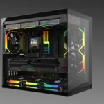Vỏ case máy tính Lian Li O11D Mini V2 màu trắng với thiết kế hiện đại tại Computex 2025