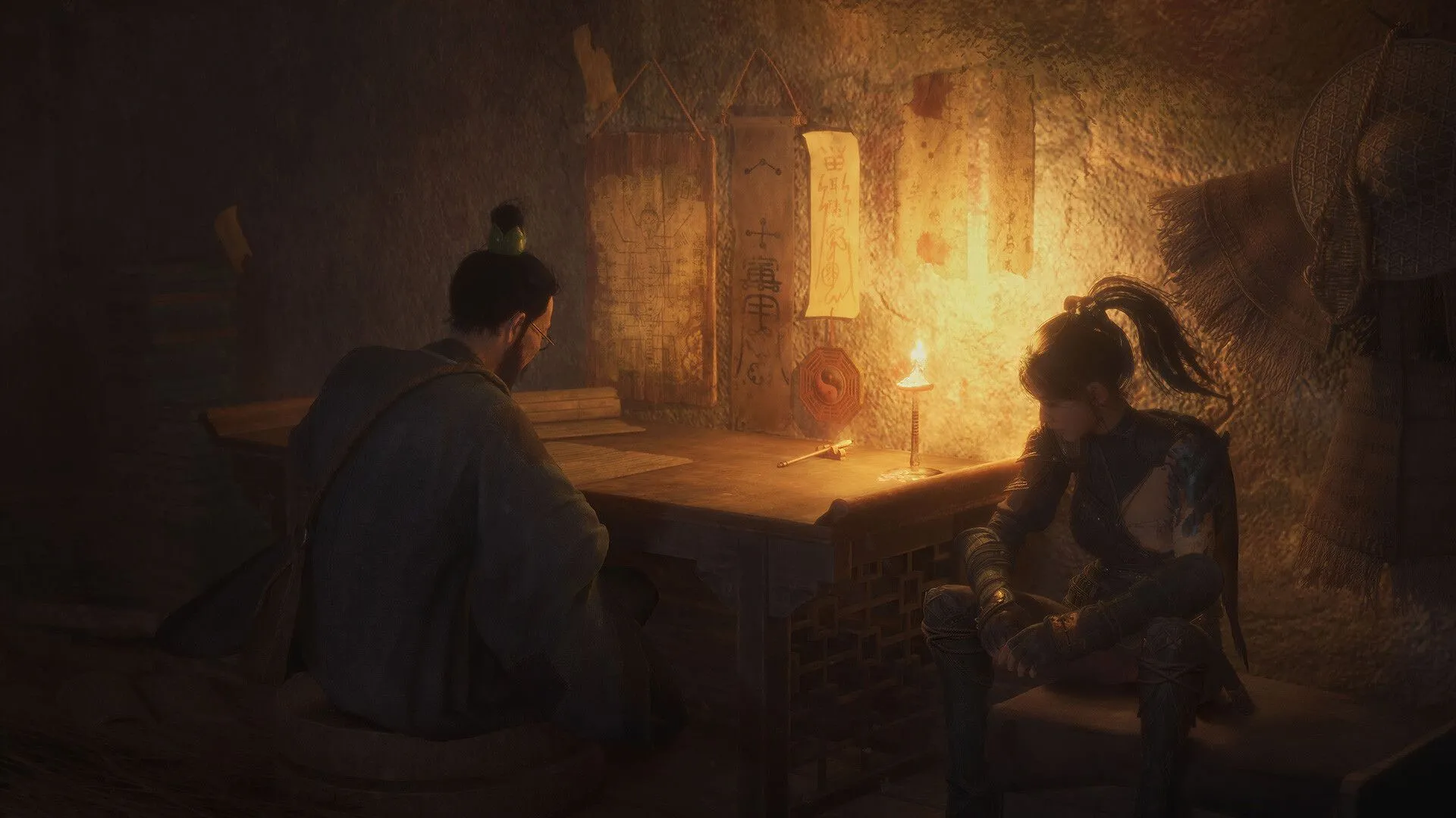 Wuchang: Fallen Feathers - Nhân vật chính đối mặt với boss người có thanh kiếm lớn