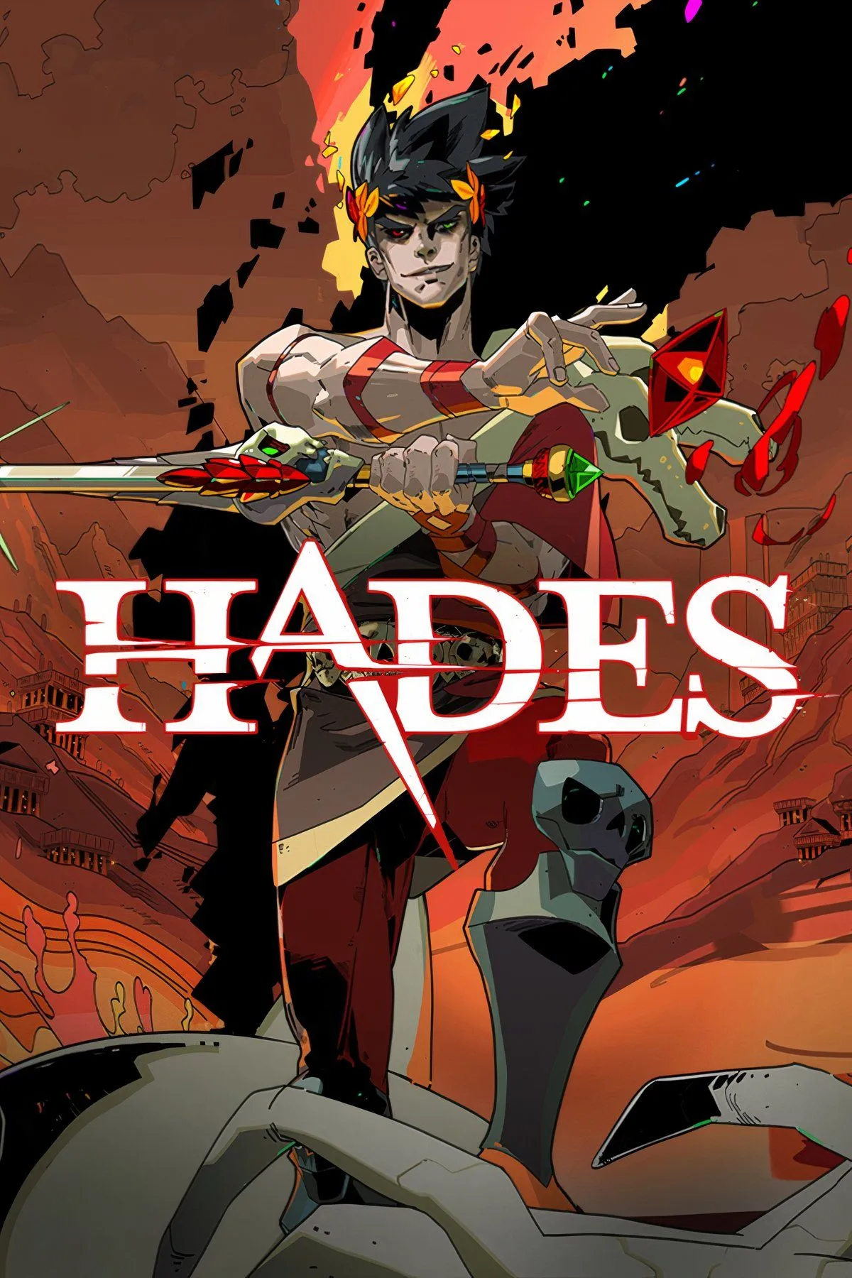 Zagreus, nhân vật chính của Hades, đang chiến đấu với kẻ thù trong một cảnh chơi game với đồ họa phong cách truyện tranh và hiệu ứng chiến đấu đẹp mắt.